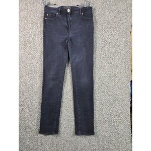 Versace Jeans Women Size 28 Black Slim High Rise Medusa Gold Button A89551S